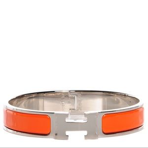 Hermès clic h bracelet, PM, Orange color